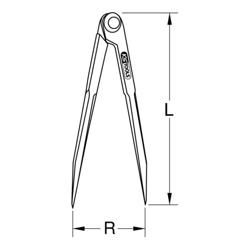 KS Tools Boussoles à pointe sans Stellbogen