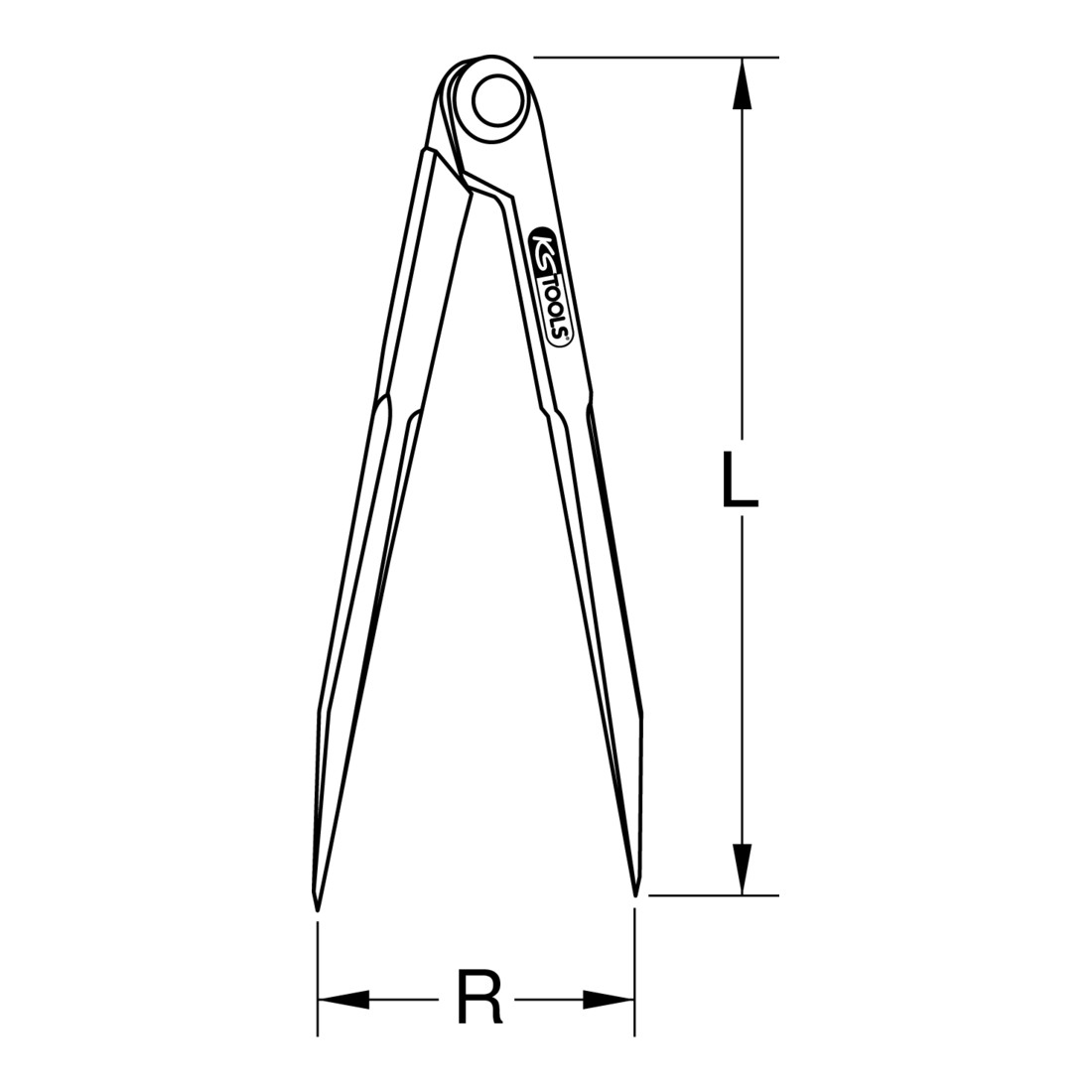 KS Tools Compas pointe sèche sans arc de réglage