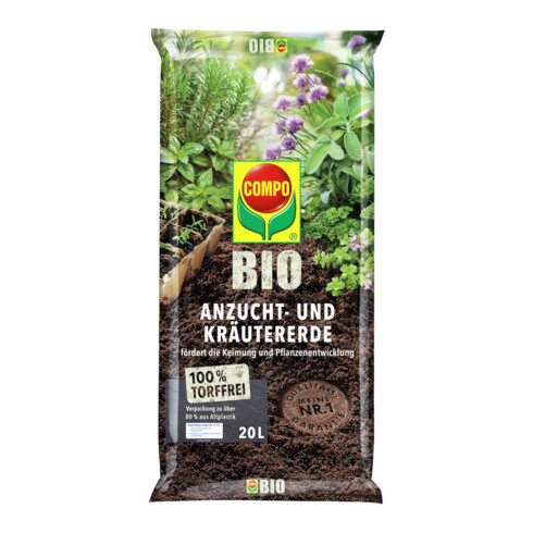 COMPO BIO Terreau de semis et herbes sans tourbe 20 L