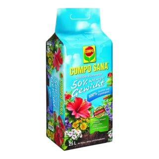 COMPO SANA Terreau pour fleurs 40 l, 50 % de poids en moins