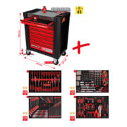 Composition pour servante d’atelier Performanceplus P10 avec 241 outils pour 4 tiroirs KS Tools