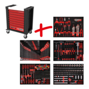 Composition pour servante d’atelier Performanceplus P10 avec 279 outils pour 5 tiroirs KS Tools