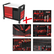 Composition pour servante d’atelier Performanceplus P35 avec 279 outils pour 5 tiroirs KS Tools