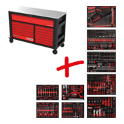 Composition pour servante d’atelier Performanceplus P45 avec 706 outils pour 7 tiroirs KS Tools