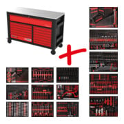 Composition pour servante d’atelier Performanceplus P45 avec 950 outils pour 13 tiroirs KS Tools