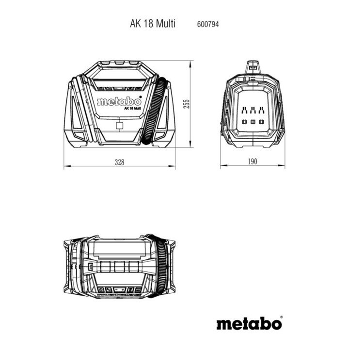 Compresseur sans fil Metabo AK 18 Multi 18V x Li-Power / LiHD +