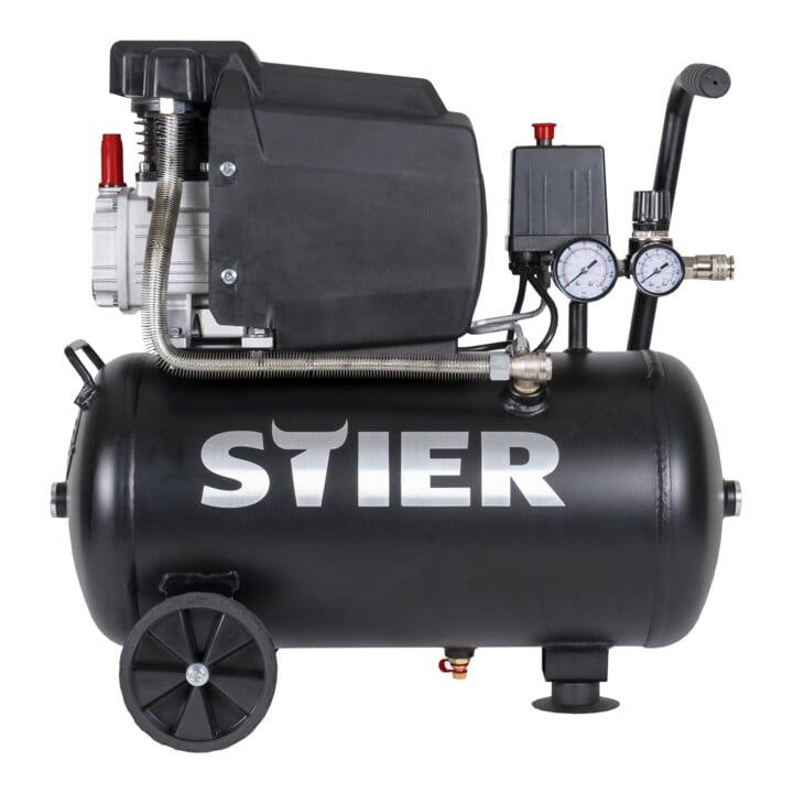 Set STIER Compresseur LKT 240-8-24 + pistolet de soufflage avec buse interchangeable et FlowControl