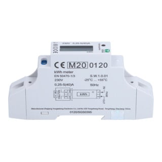 Compteur électrique efuturo KS Tools pour profilé chapeau, étalonné MID, monophase, 3,7 ou 7,4 kW