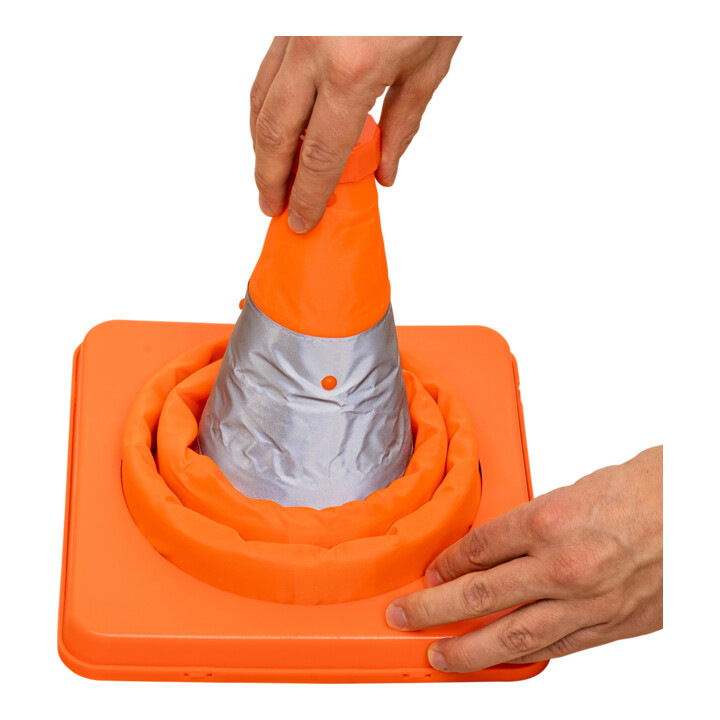 Cône de signalisation pliable STIER, 420 mm, 1 bande, 5 pièces