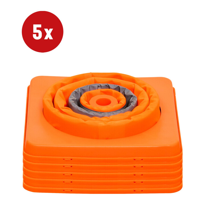 Cône de signalisation pliable STIER, 420 mm, 1 bande, 5 pièces
