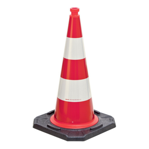 Cône de signalisation TL H. 750 mm contrôlé BAST, 2 bandes poids 5,80 kg, 45 x 4