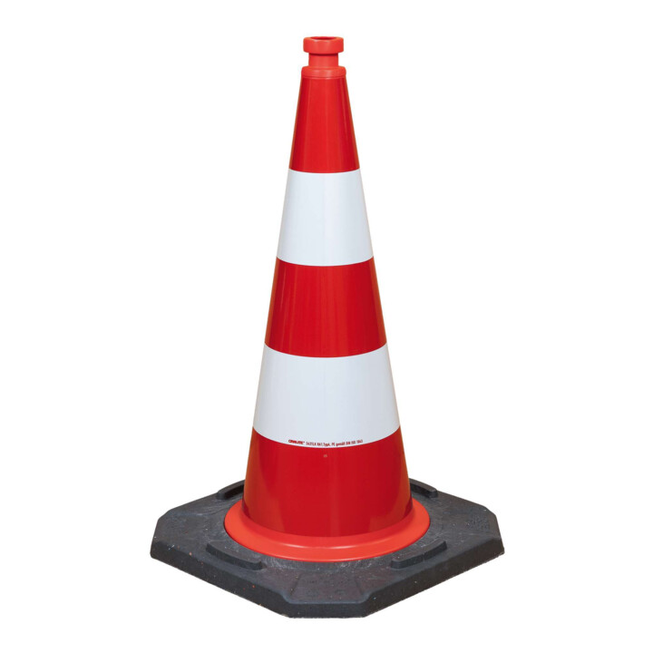 Cône de signalisation TL H. 750 mm contrôlé BAST, 2 bandes poids 5,80 kg, 45 x 4