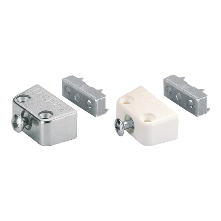 Connecteur d'armoire Hettich TRAPEZ Ku. partie inférieure blanche avec dentelures