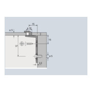 Raccord de paroi arrière RV 1 Hettich, zinc moulé sous pression nickelé-3