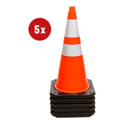 STIER Cono stradale 750 mm 2 strisce 4 kg 5 pezzi-2