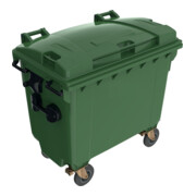 Conteneur à déchets 660 l plastique couvercle plat vert