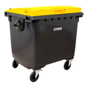 Poubelle grande capacité STIER 1100 l gris/jaune-4