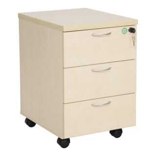Conteneur à roulettes à 3 tiroirs STIER 405x500x590 mm, érable