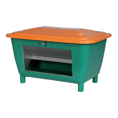 Conteneur à sel de déneigement 220 L rectangulaire avec glissière de prélèvement