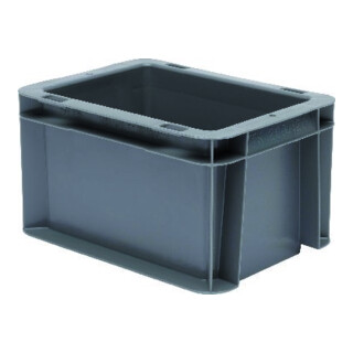Conteneur de transport gerbable L200xl100xH120mm gris PP poignée traversante par