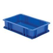 Conteneur de transport gerbable L300xl200xH75mm bleu PP poignée traversante paro
