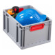 Conteneur de transport gerbable L400xl300xH220mm gris PP poignée fermée rouge pa-3