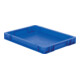 Conteneur de transport gerbable L400xl300xH50mm bleu PP poignée traversante paro-1