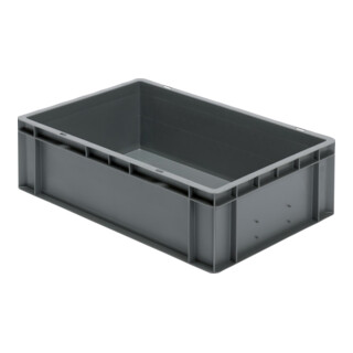 Conteneur de transport gerbable L600xl400xH175mm bleu PP poignée traversante par