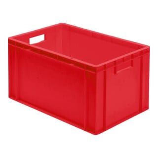 Conteneur de transport gerbable L600xl400xH320mm rouge PP poignée traversante