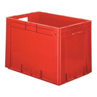 Conteneur de transport gerbable L600xl400xH420mm rouge PP charge lourde poignée