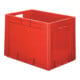 Conteneur de transport gerbable L600xl400xH420mm rouge PP charge lourde poignée-1