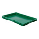 Conteneur de transport gerbable L600xl400xH50mm vert PP poignée traversante paro-1