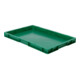 Conteneur de transport gerbable L600xl400xH50mm vert PP poignée traversante paro-1
