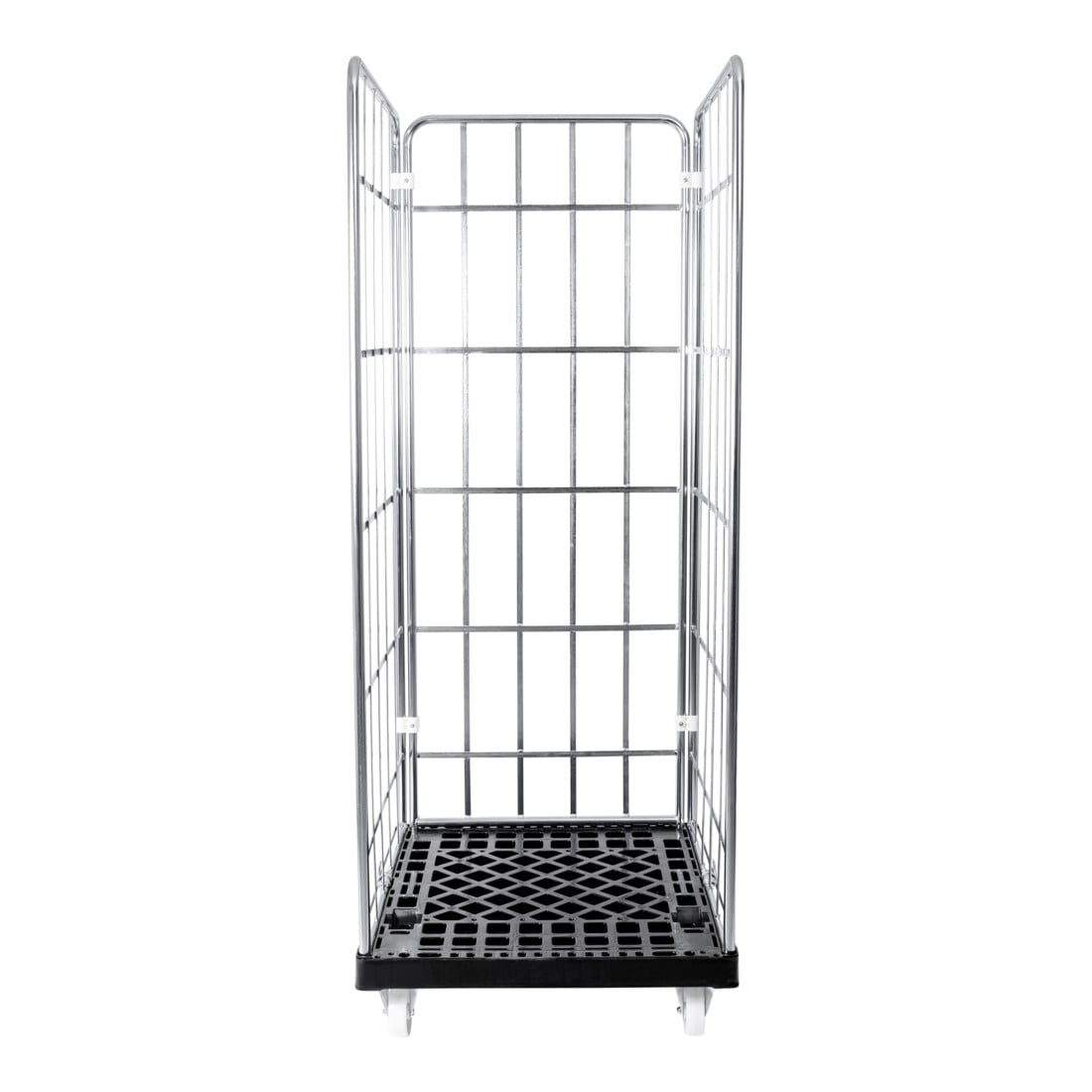 Conteneur roulant STIER 3 parois, galvanisé, plateau coulissant en plastique LxlxH 815x724x1 630 mm