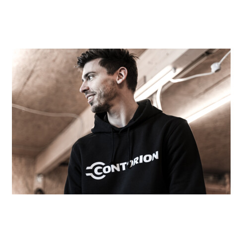 Contorion Hoodie schwarz "Profi am Werk"