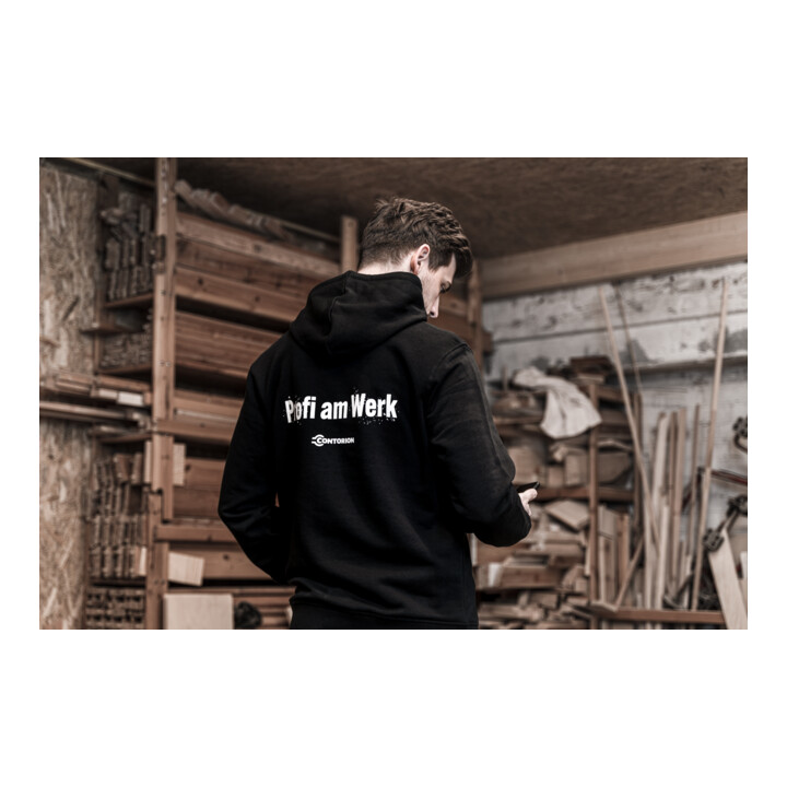 Contorion Hoodie schwarz "Profi am Werk"
