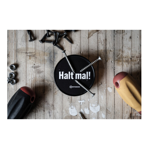 Contorion Magnet-Clip "Halt mal!", schwarz, Ø 6,7 cm