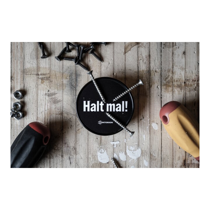 Contorion Magnet-Clip "Halt mal!", schwarz, Ø 6,7 cm