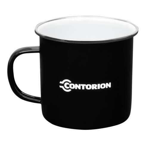 Contorion Metall-Tasse "Mein Kaffee und ich? Heiß und stark!"