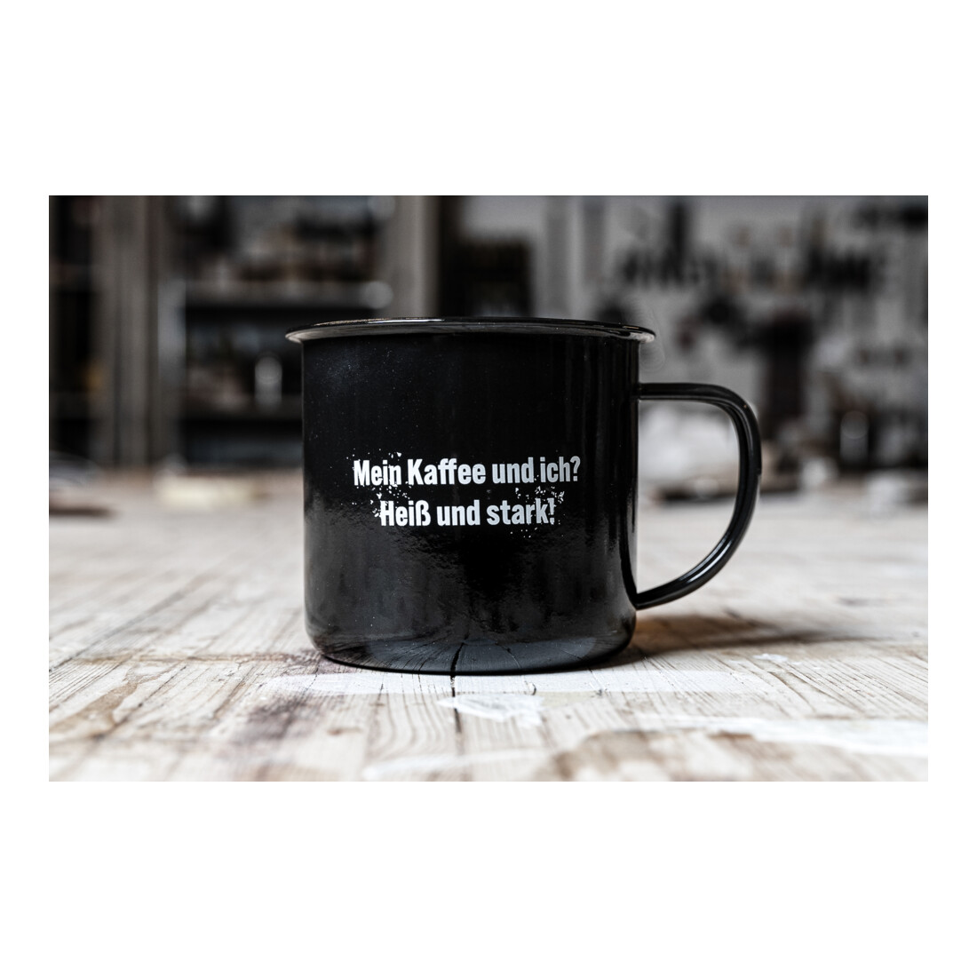 Contorion Metall-Tasse "Mein Kaffee und ich? Heiß und stark!"