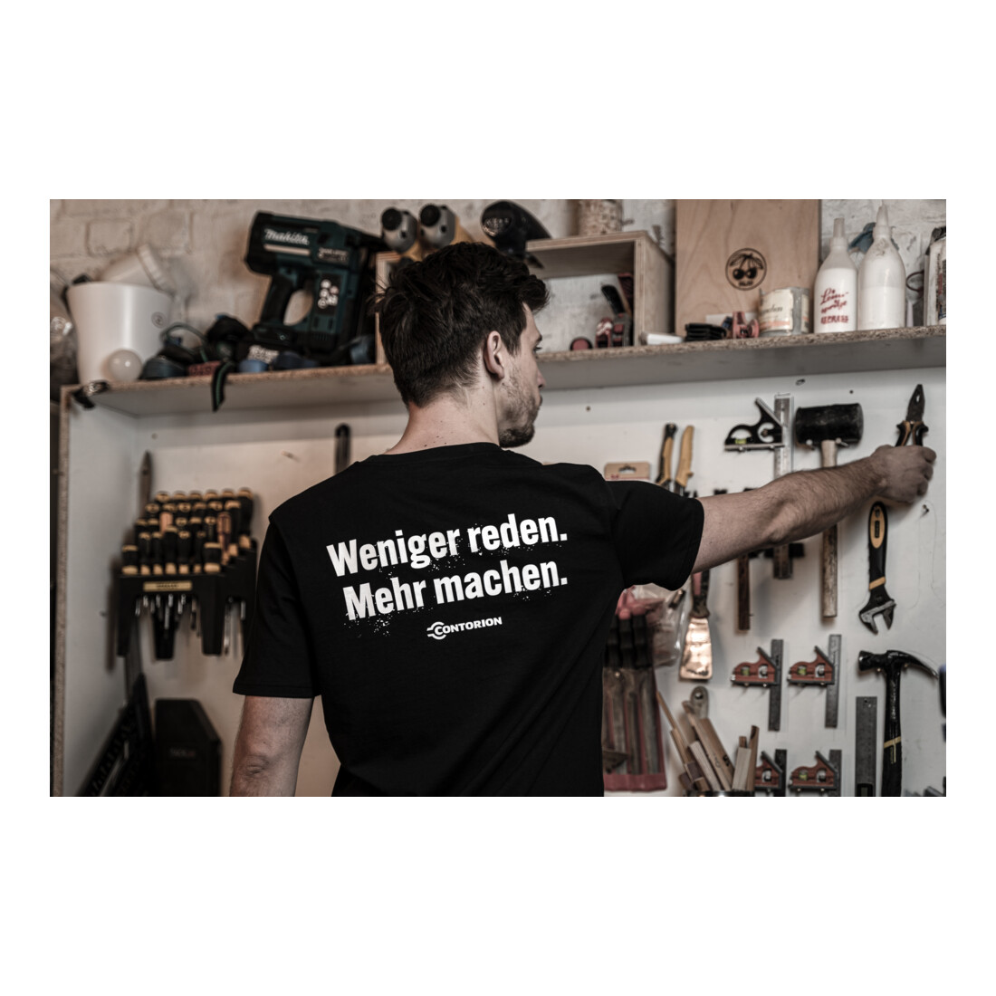 Contorion T-Shirt schwarz "Weniger reden. Mehr machen."