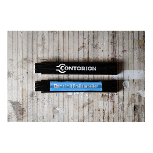 Contorion Zollstock 2 m schwarz mit Spruch