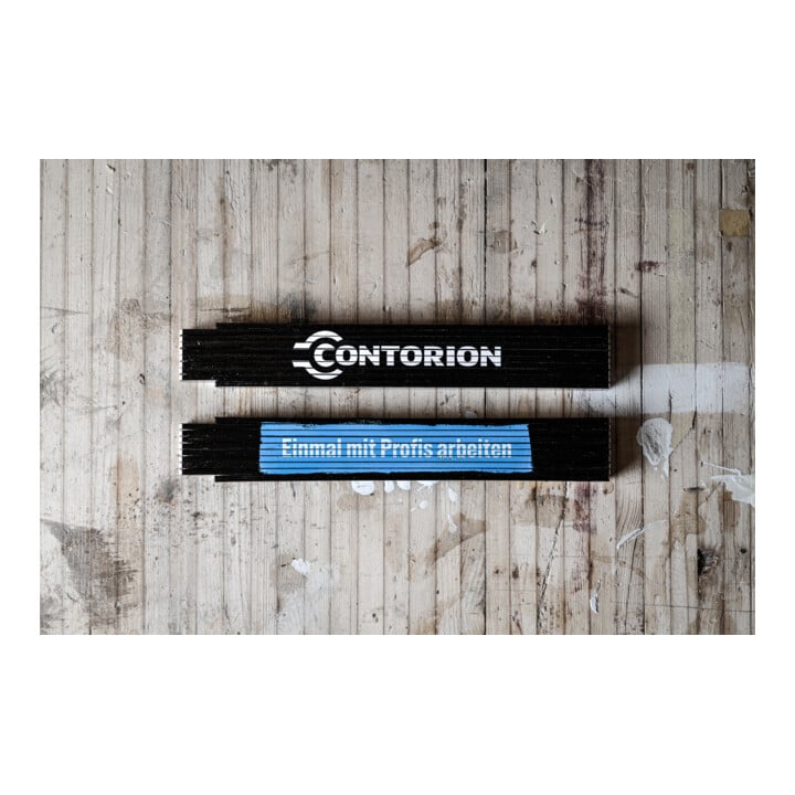 Contorion Zollstock 2 m schwarz mit Spruch