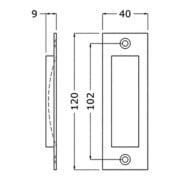 Coque de porte coulissante Hermeta aluminium.coin noir.L.120mm B.40mm-4