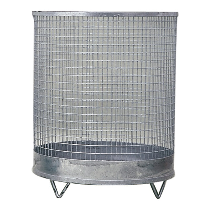 Corbeille à déchets H600xD500 mm 118 l Drahtgitter galvanisé avec 4 pieds