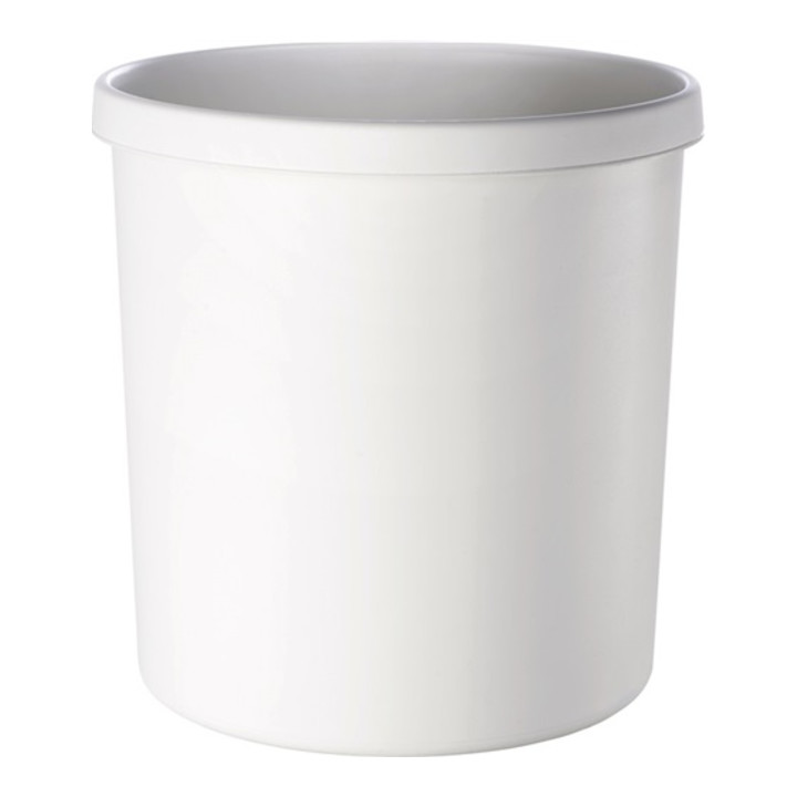Corbeille à papier 18 l H. 310 x D. 295 mm avec bord manche plastique gris clair
