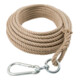 Corde en chanvre 16 mm, 30 m de long, boucle, mousqueton, émerillon-1