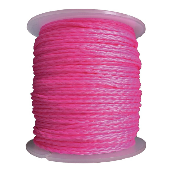 Cordeau de paveur L. 100 m 30 kg polypropylène rose