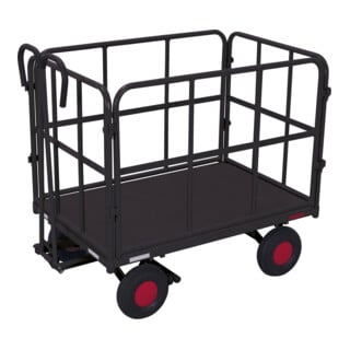 Cordes Handpritschenwagen mit 4 Rohrgitterwänden RAL 7016