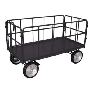 Cordes Handpritschenwagen mit 4 Rohrgitterwänden RAL 7016